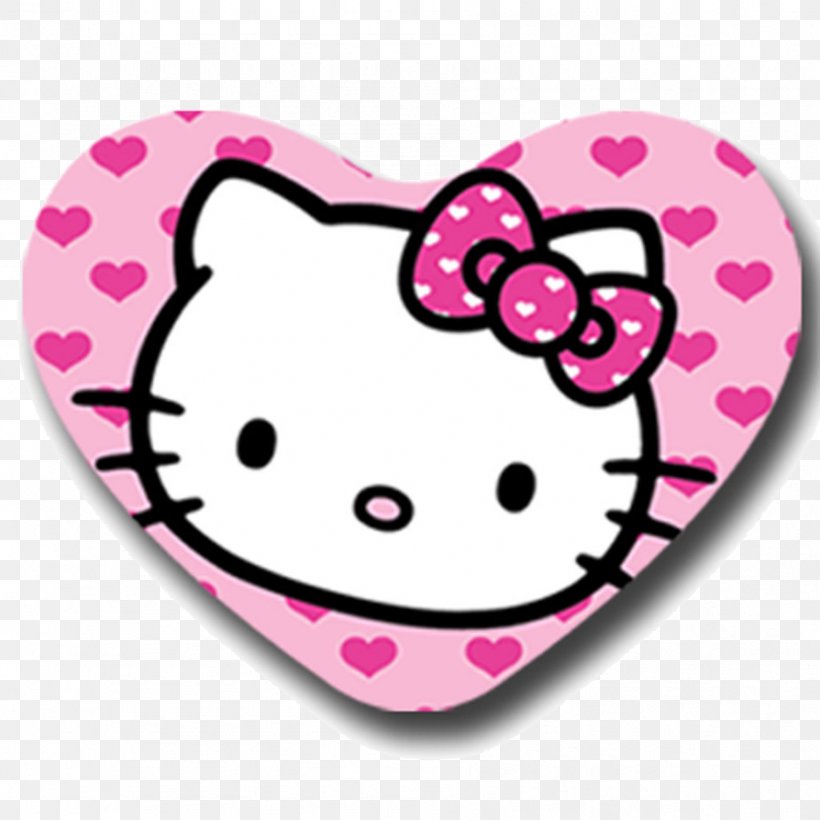 Hello Kitty Heart Wall Decal Wallpaper, PNG, 894x894px, Watercolor, Cartoon, Flower, Frame, Heart Download Free