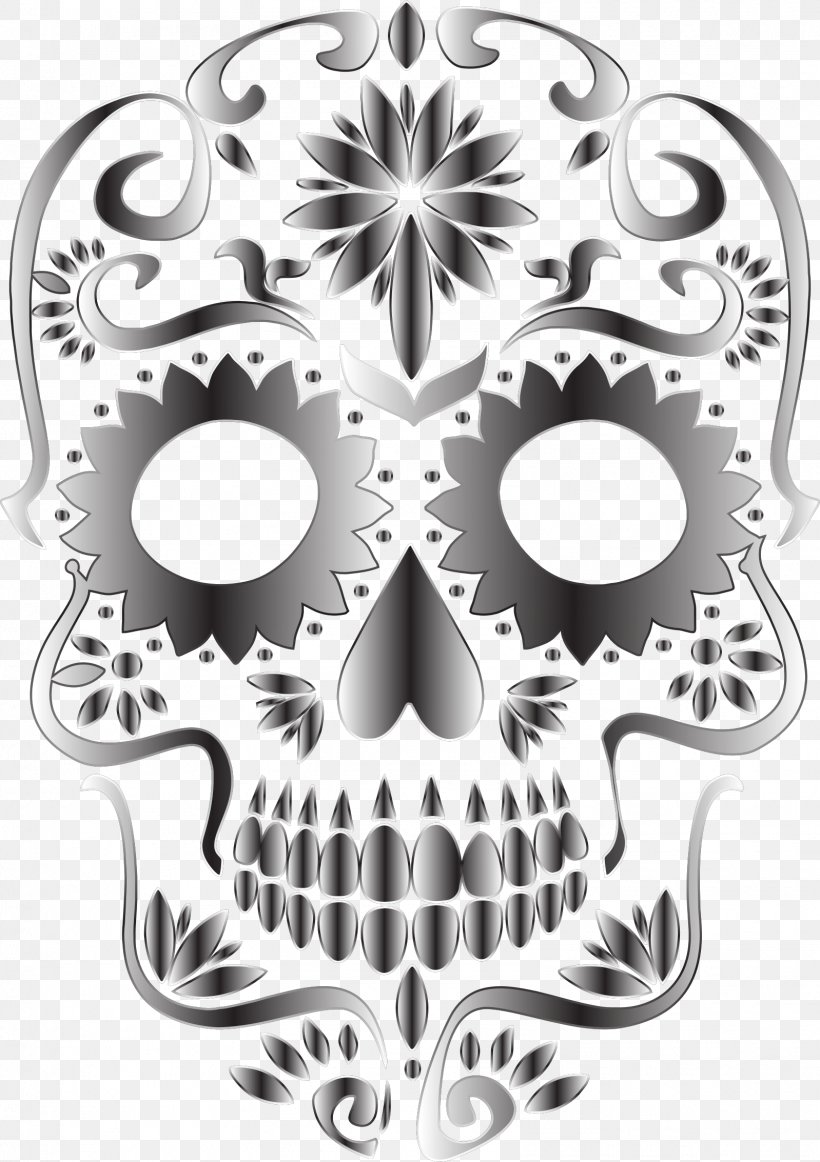 Calavera Skull Day Of The Dead Clip Art, PNG, 1598x2266px, Calavera, Black And White, Bone, Day Of The Dead, Human Skeleton Download Free