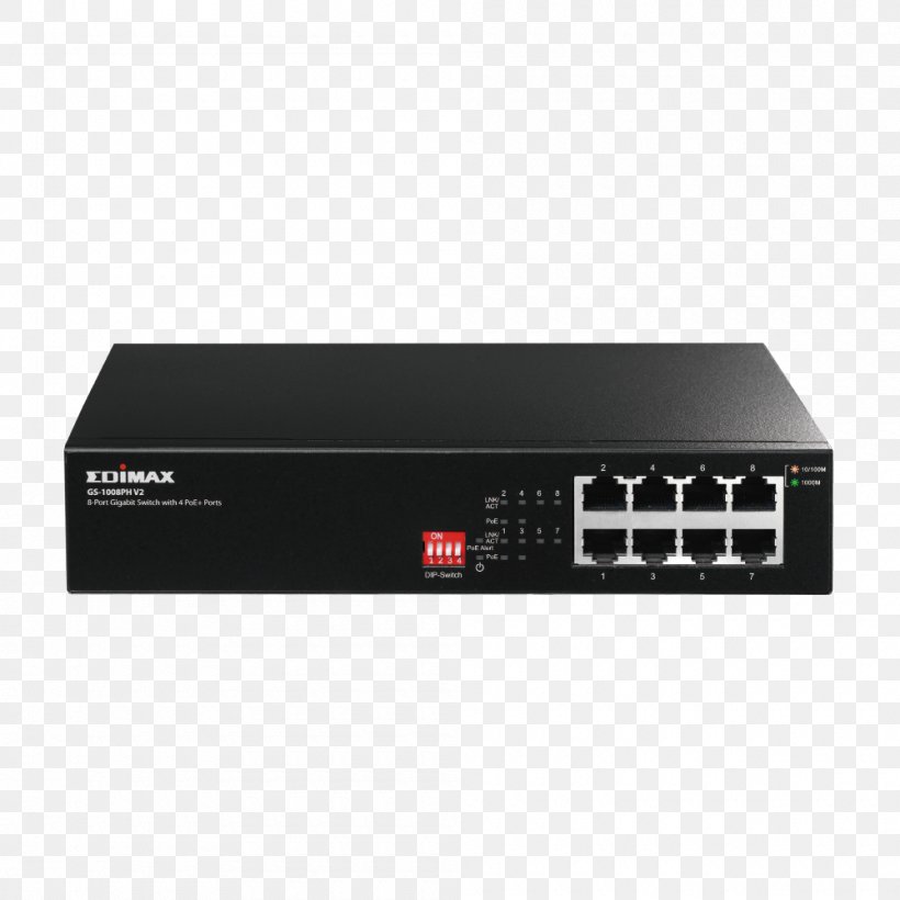 Gigabit Ethernet Power Over Ethernet Network Switch Port Computer Network, PNG, 1000x1000px, Gigabit Ethernet, Computer Network, Computer Port, Edimax, Electronic Device Download Free