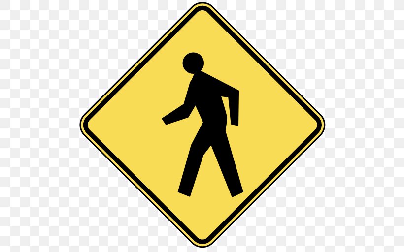 Pedestrian Crossing Warning Sign Traffic Sign, PNG, 512x512px, Pedestrian, Area, Brand, Carriageway, Driving Download Free