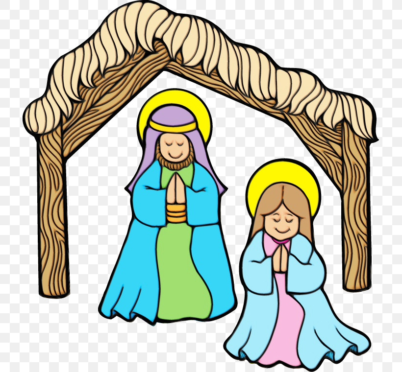 Christmas Decoration, PNG, 727x760px, Watercolor, Cartoon, Christmas Decoration, Interior Design, Nativity Scene Download Free
