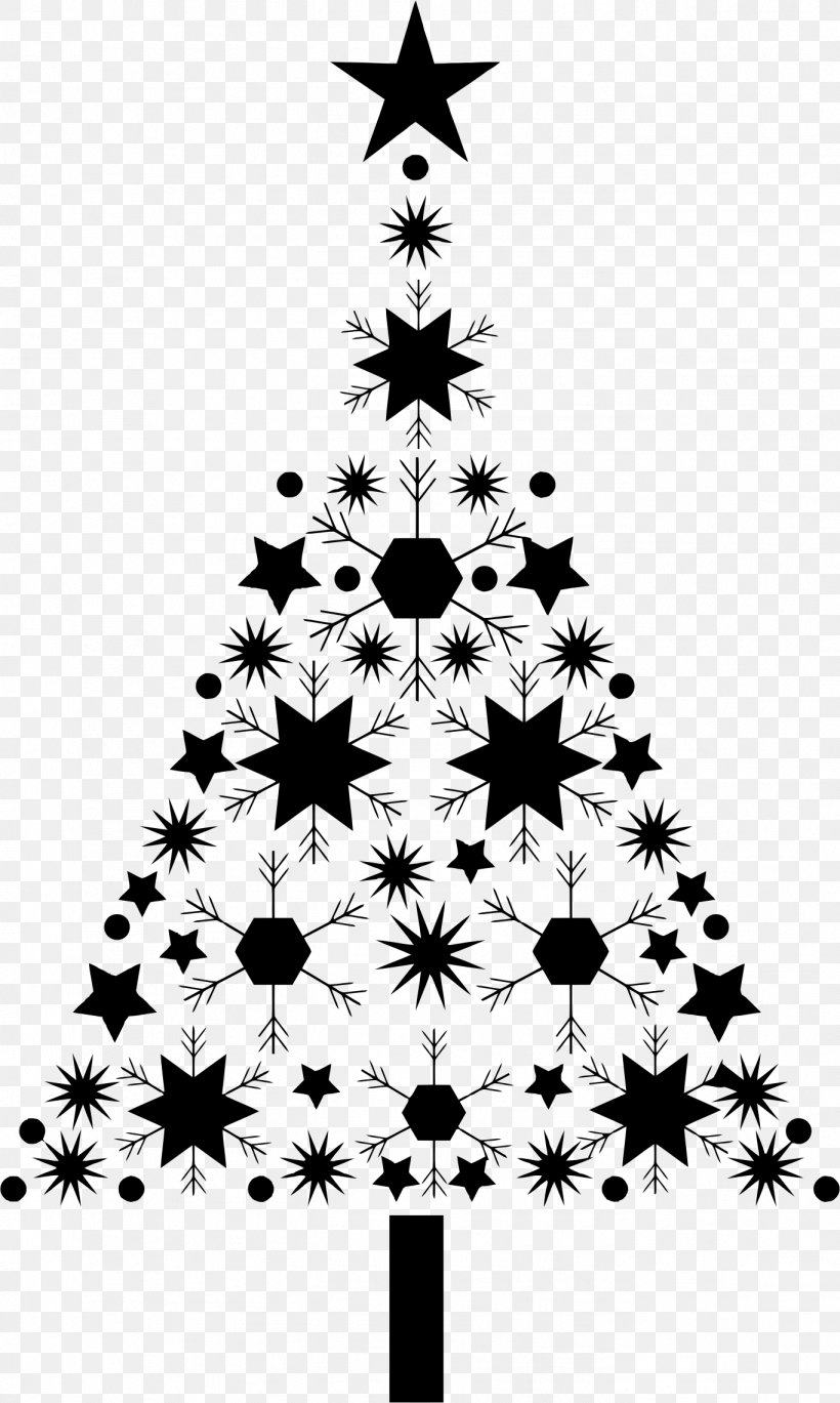 Christmas Tree Clip Art, PNG, 1366x2282px, Christmas, Art, Black And White, Branch, Christmas Decoration Download Free