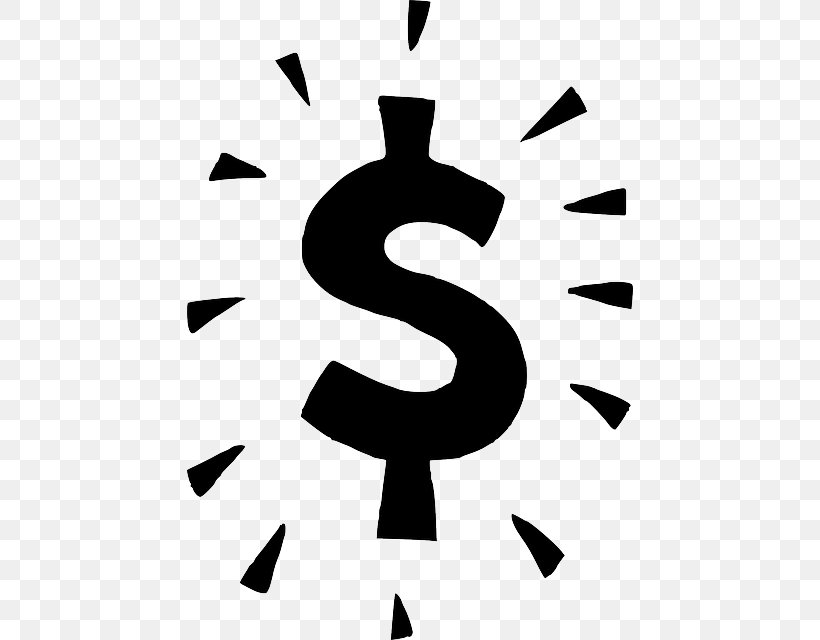 Dollar Sign United States Dollar Clip Art, PNG, 446x640px, Dollar Sign, Australian Dollar, Black, Black And White, Canadian Dollar Download Free