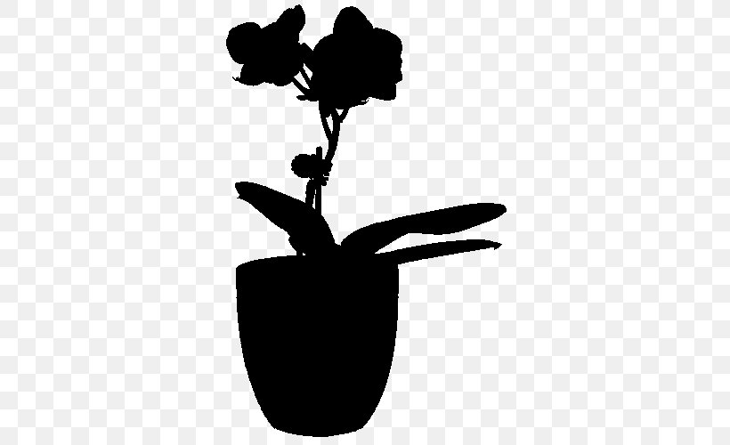 Clip Art Flowering Plant Silhouette Leaf, PNG, 500x500px, Flower, Blackandwhite, Flowering Plant, Flowerpot, Houseplant Download Free