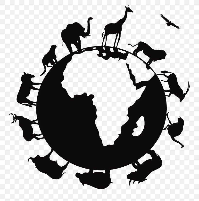 Globe Animal Clip Art, PNG, 800x830px, Globe, Animal, Black And White, Fauna Of Africa, Monochrome Download Free
