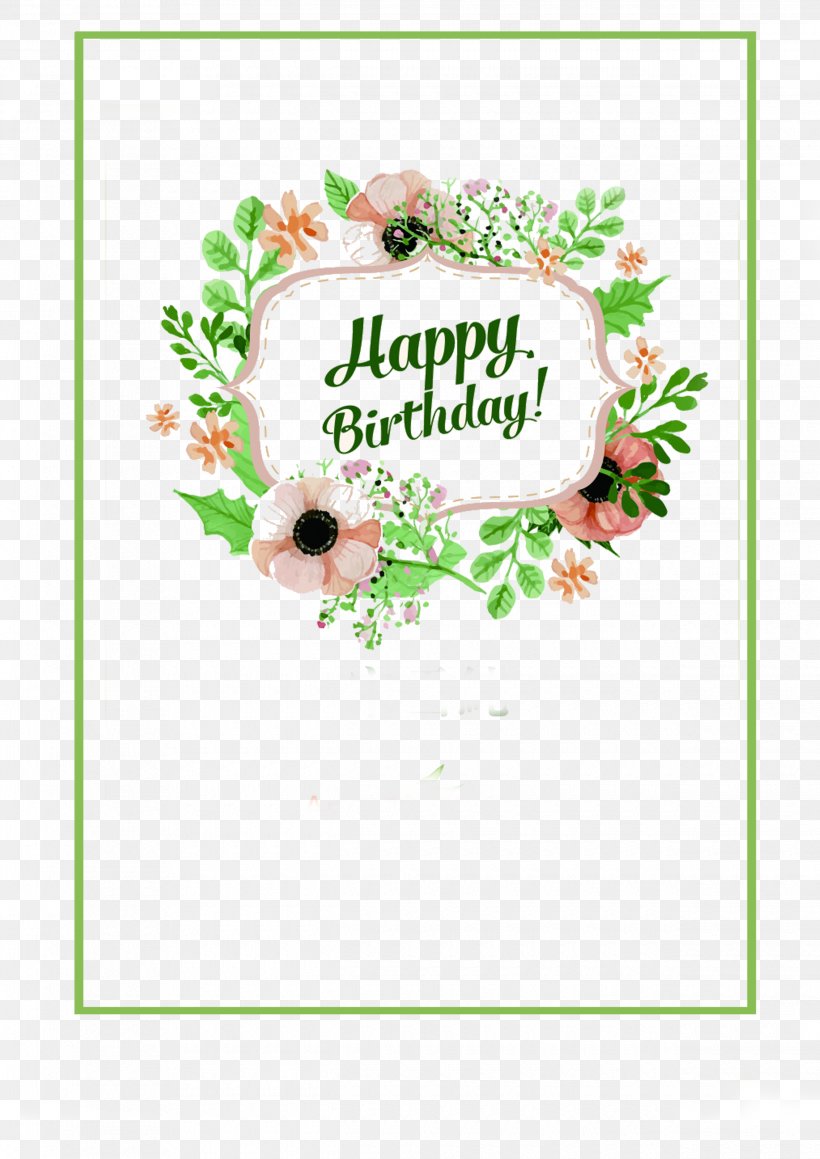 Birthday Flower, PNG, 2480x3508px, Wedding Invitation, Area, Birthday, Border, Clip Art Download Free