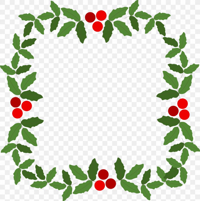 Christmas Ornament Wreath Clip Art, PNG, 2244x2265px, Christmas Ornament, Aquifoliaceae, Area, Artwork, Border Download Free