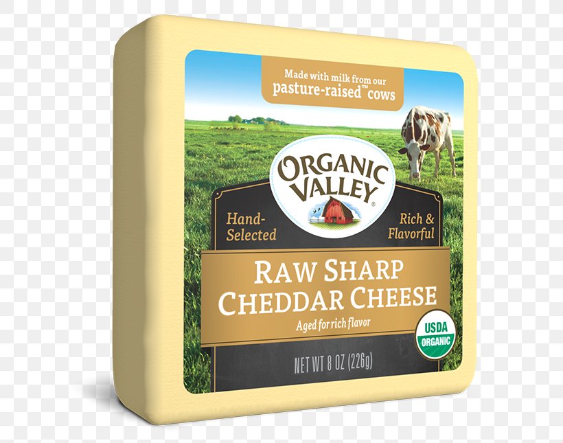 Organic Food Milk Cheddar Cheese Organic Valley, PNG, 645x645px, Organic Food, Brand, Cheddar Cheese, Cheese, Flavor Download Free