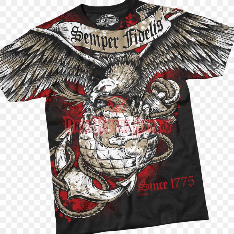 T-shirt Semper Fidelis United States Marine Corps Eagle, Globe, And Anchor Military, PNG, 850x850px, Tshirt, Army, Brand, Clothing, Eagle Globe And Anchor Download Free