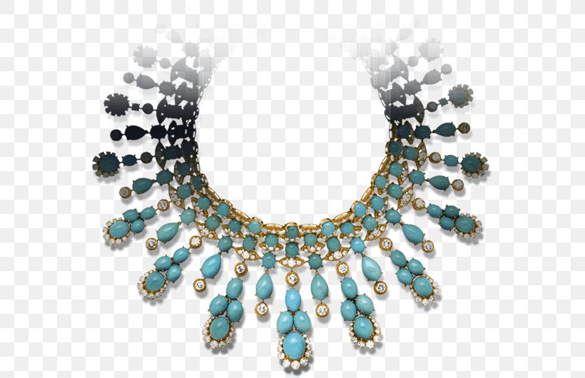 Jewellery Bead Necklaces Van Cleef & Arpels Turquoise, PNG, 562x530px, Jewellery, Alexandre Reza, Bead Necklaces, Blue, Body Jewelry Download Free