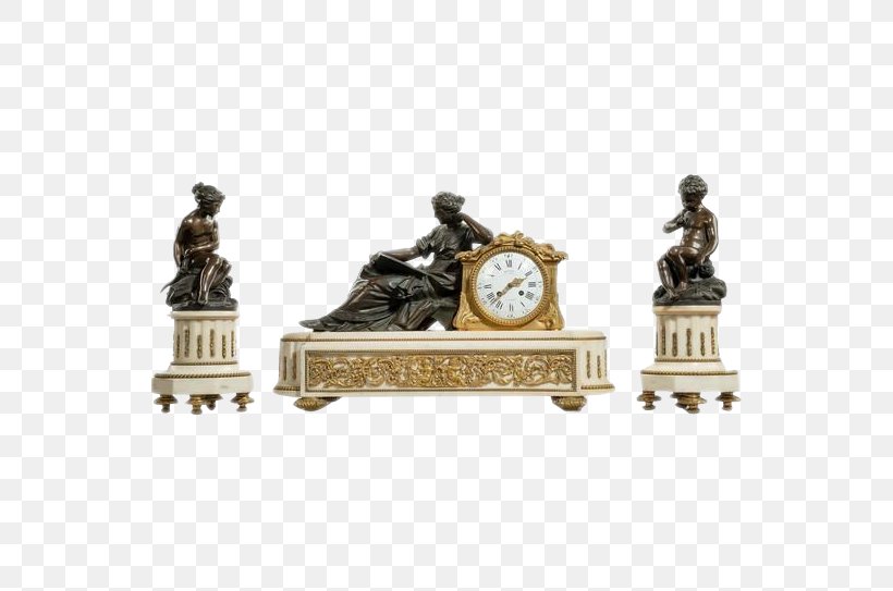 01504 Bronze Statue Antique Clock, PNG, 543x543px, Bronze, Antique, Brass, Clock, Home Accessories Download Free