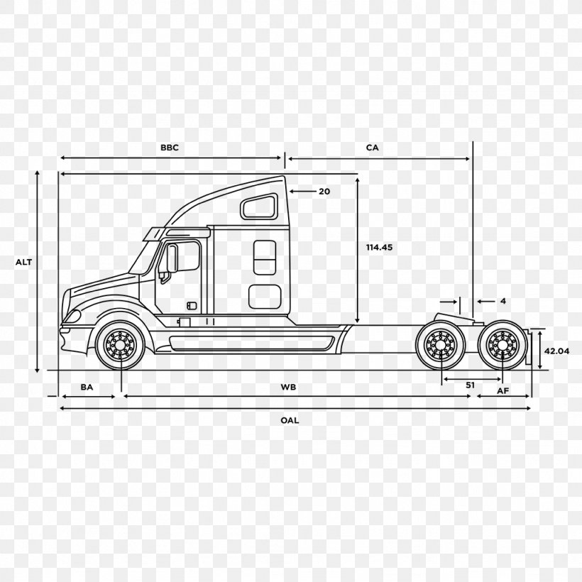 Freightliner Cascadia Motor Vehicle Tractor Unit Freightliner Trucks, PNG, 1024x1024px, Freightliner Cascadia, Area, Artwork, Automotive Design, Black And White Download Free