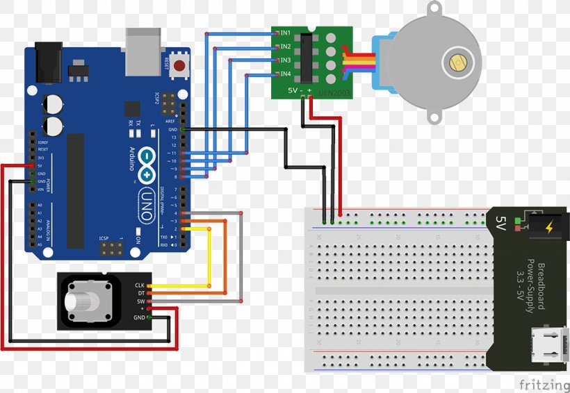 Rotary Encoder Stepper Motor Arduino DC Motor Servomotor, PNG, 1024x708px, Rotary Encoder, Arduino, Breadboard, Circuit Component, Circuit Prototyping Download Free