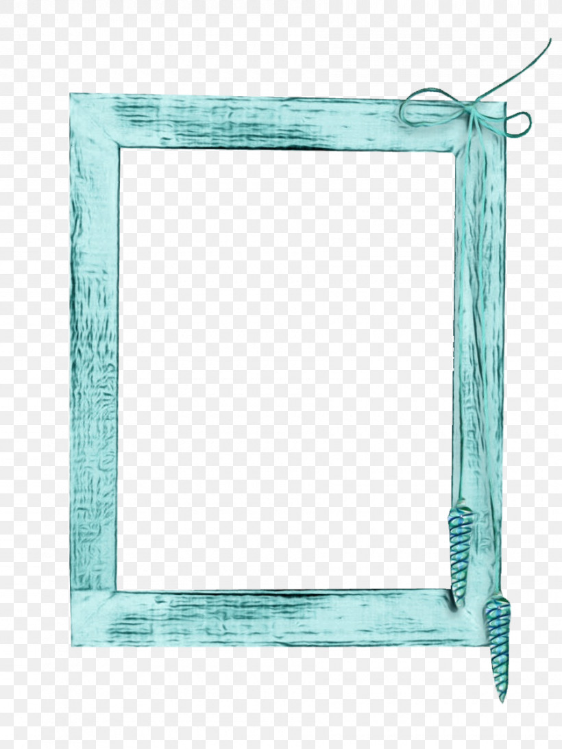 Picture Frame, PNG, 900x1200px, Watercolor, Paint, Picture Frame, Rectangle, Turquoise Download Free