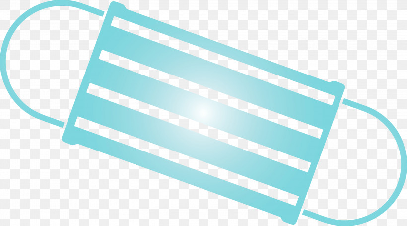 Aqua Turquoise Teal Line Turquoise, PNG, 2999x1667px, Medical Mask, Aqua, Line, Paint, Surgical Mask Download Free