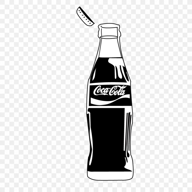 Fizzy Drinks Bottle Monochrome Black And White, PNG, 1000x1000px, Fizzy Drinks, Black, Black And White, Bottle, Carbonated Soft Drinks Download Free