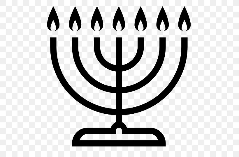 Menorah Judaism Hanukkah Symbol, PNG, 540x540px, Menorah, Black And White, Candle Holder, Emoji, Hanukkah Download Free