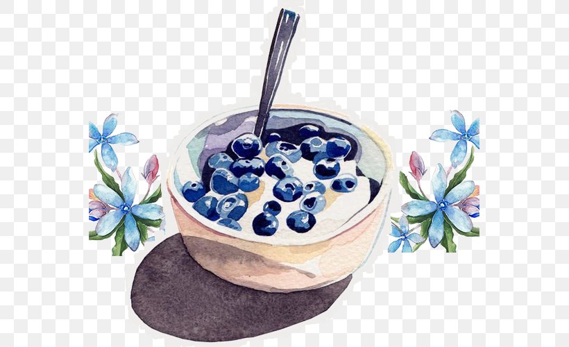 Full Breakfast Pretzel Watercolor Painting Illustration, PNG, 563x500px, Breakfast, Art, Berry, Blueberry, Blueberry Tea Download Free