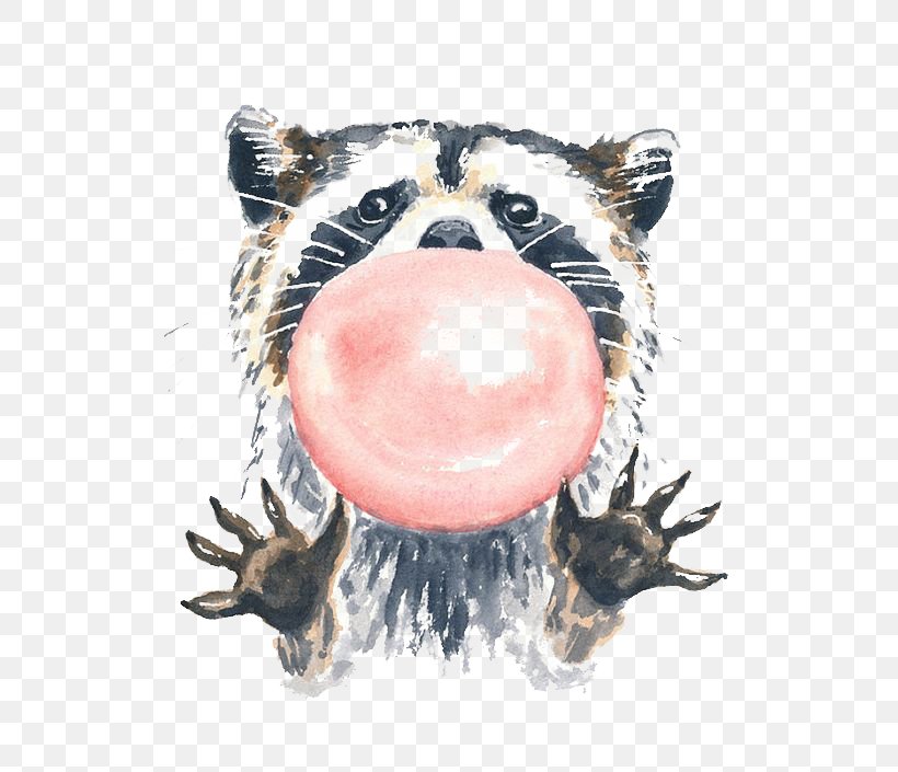 Raccoon Watercolour Flowers Watercolor Painting Illustration, PNG, 564x705px, Raccoon, Art, Child, Color, Drawing Download Free