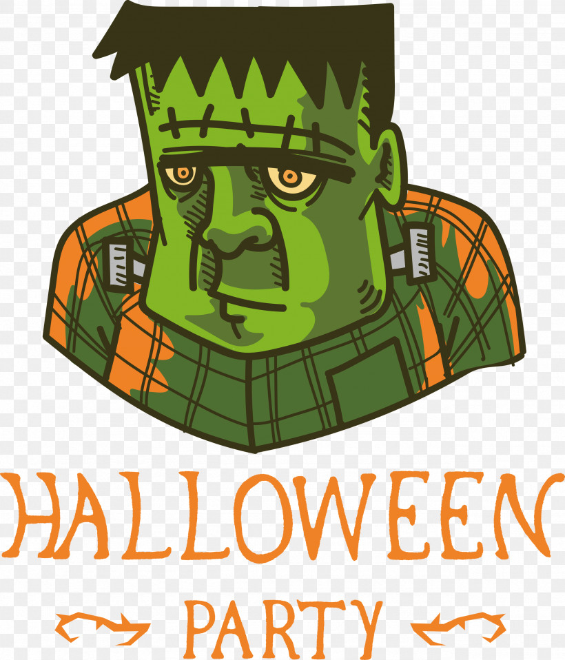 Halloween Party, PNG, 2566x3000px, Halloween Party, Biology, Cartoon, Character, Green Download Free