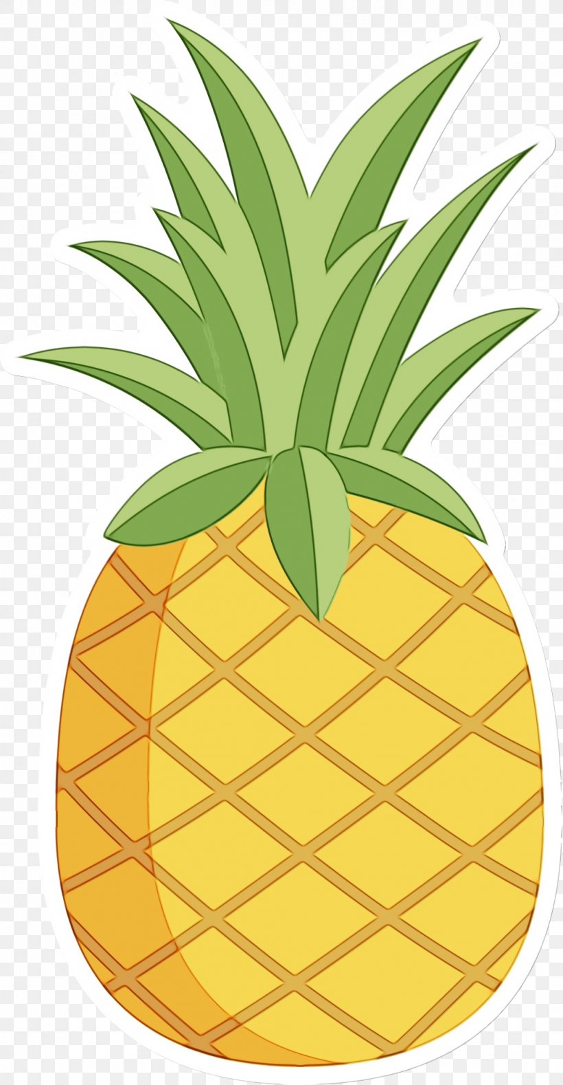 Pineapple, PNG, 1034x1990px, Watercolor, Ananas, Food, Fruit, Leaf Download Free