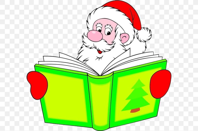 Santa Claus Reading Book Clip Art, PNG, 600x541px, Santa Claus, Area, Art, Artwork, Bedtime Story Download Free