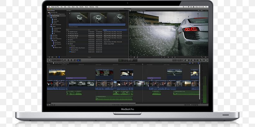 MacBook Pro Final Cut Pro X Final Cut Studio, PNG, 730x411px, Macbook Pro, Adobe Premiere Pro, App Store, Apple, Computer Monitor Download Free