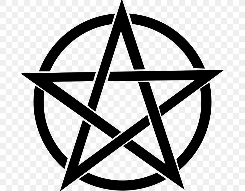 Pentagram Pentacle Wicca Clip Art, PNG, 676x641px, Pentagram, Area, Baphomet, Black And White, Magic Download Free