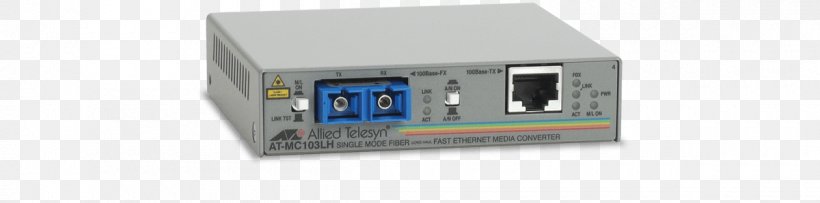 Allied Telesis AT MC103LH Transceiver Fast Ethernet 100BASE-TX, PNG, 1200x298px, Transceiver, Allied Telesis, Electronics, Electronics Accessory, Ethernet Download Free