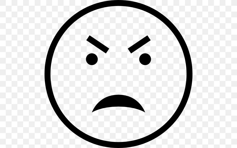 Anger Emoticon Symbol Smiley Emoji, PNG, 512x512px, Anger, Anger Management, Annoyance, Black, Black And White Download Free