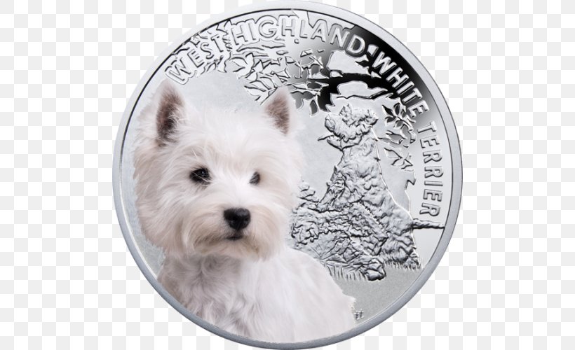 West Highland White Terrier Cairn Terrier Norwich Terrier Dog Breed Yorkshire Terrier, PNG, 500x500px, West Highland White Terrier, Breed, Cairn Terrier, Carnivoran, Coin Download Free