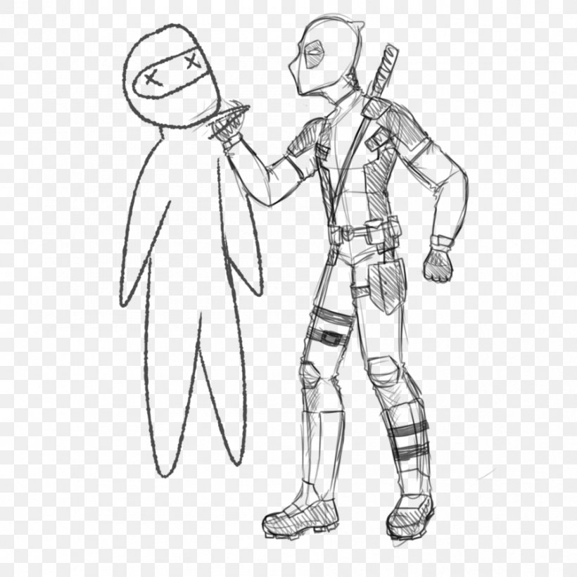 Drawing Line Art Deadpool Sketch, PNG, 894x894px, Drawing, Arm, Artwork, Black And White, Cartoon Download Free