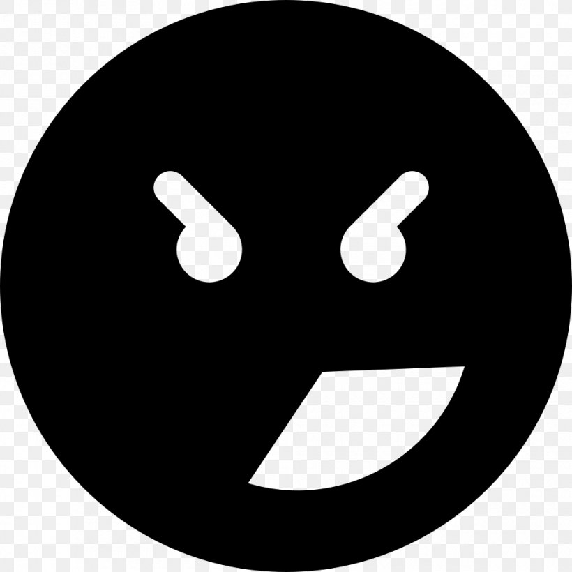 Emoticon Smiley, PNG, 980x980px, Emoticon, Anger, Area, Black And White, Emoji Download Free