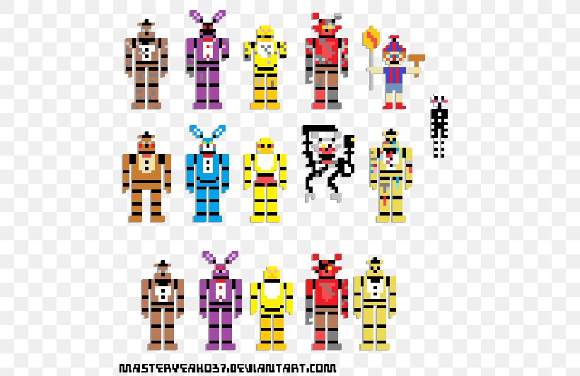 Five Nights At Freddy's Pixel Art 8-bit, PNG, 500x532px, Pixel Art, Art, Bit, Cartoon, Deviantart Download Free