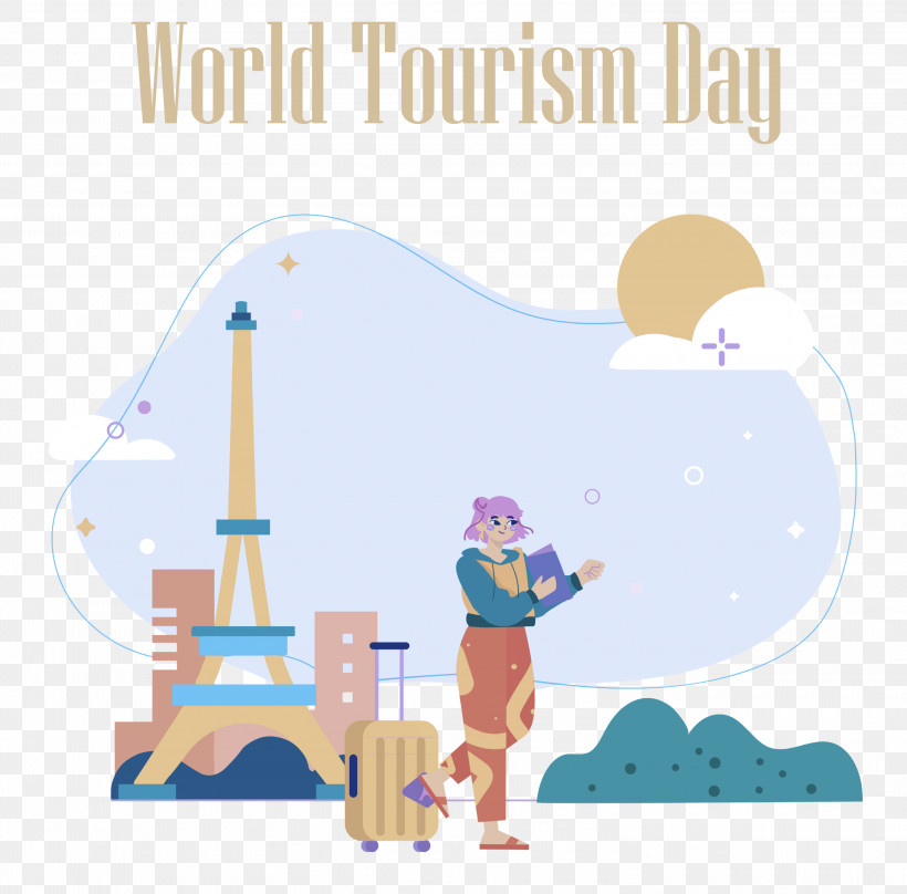 World Tourism Day, PNG, 3000x2959px, World Tourism Day, Cartoon, Drawing, Eiffel Tower, Logo Download Free