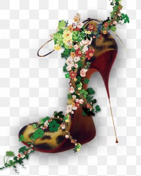 Entwined - High-heeled Shoe Women's LEGAVE Kitty Pumps Adult Shoes Image Flower PNG