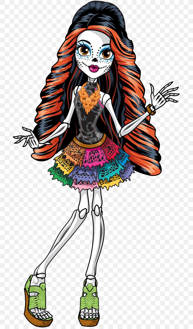 Skelita Calaveras Monster High Ghoul Doll Calaca, PNG, 730x1400px, Skelita Calaveras, Art, Calaca, Character, Costume Design Download Free