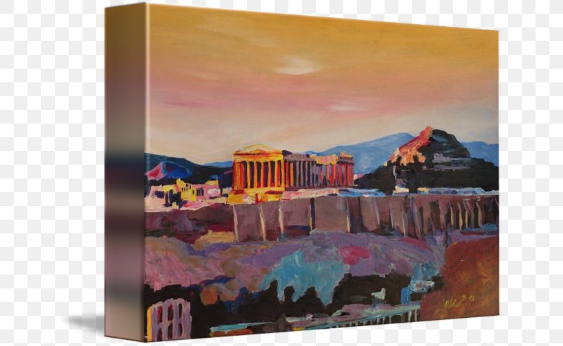Painting Parthenon Acrylic Paint Canvas Print, PNG, 650x504px, Painting, Abstract Art, Acropolis Of Athens, Acrylic Paint, Art Download Free