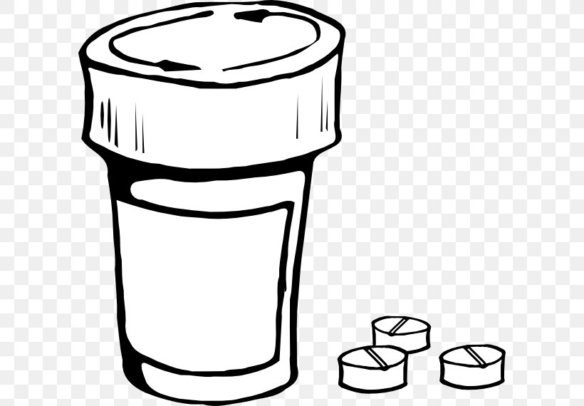 Pharmaceutical Drug Tablet Medical Prescription Prescription Drug Clip Art, PNG, 600x570px, Pharmaceutical Drug, Black And White, Capsule, Drinkware, Kitchen Appliance Download Free