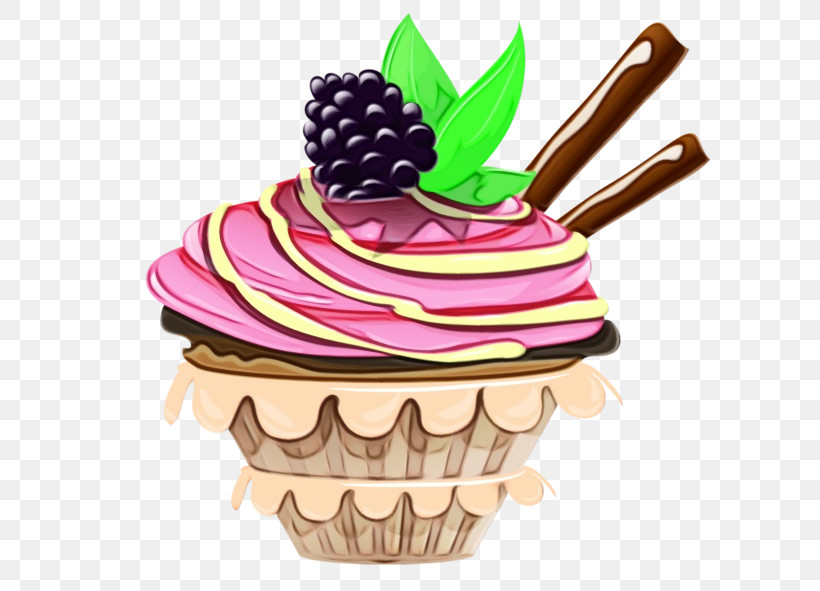 Ice Cream, PNG, 600x591px, Watercolor, Cupcake, Dairy, Dairy Product, Dessert Download Free