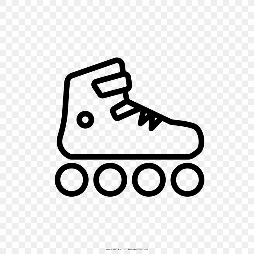 Drawing Coloring Book Roller Skates Rollerblade Isketing, PNG, 1000x1000px, Drawing, Area, Ausmalbild, Auto Part, Black And White Download Free