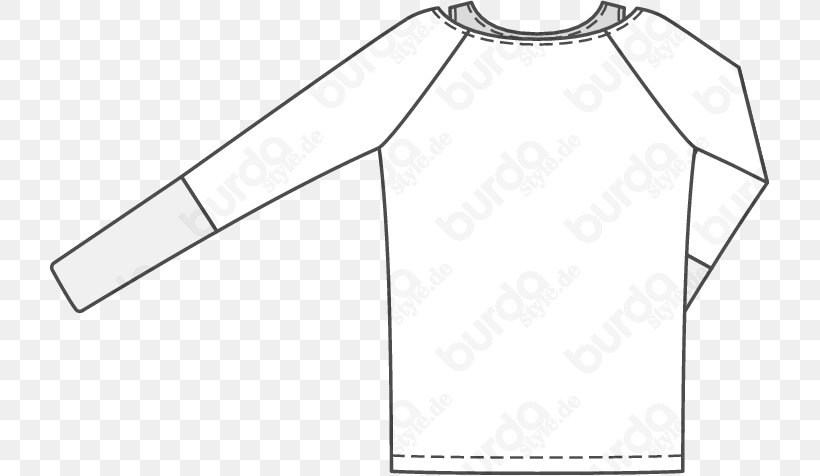 T-shirt Burda Style Raglan Sleeve Fashion Pattern, PNG, 720x476px, Tshirt, Black, Black And White, Boat Neck, Brand Download Free