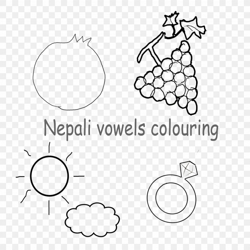 Paper Worksheet Nepali Language Learning, PNG, 3600x3600px, Paper, Area, Art, Black, Black And White Download Free