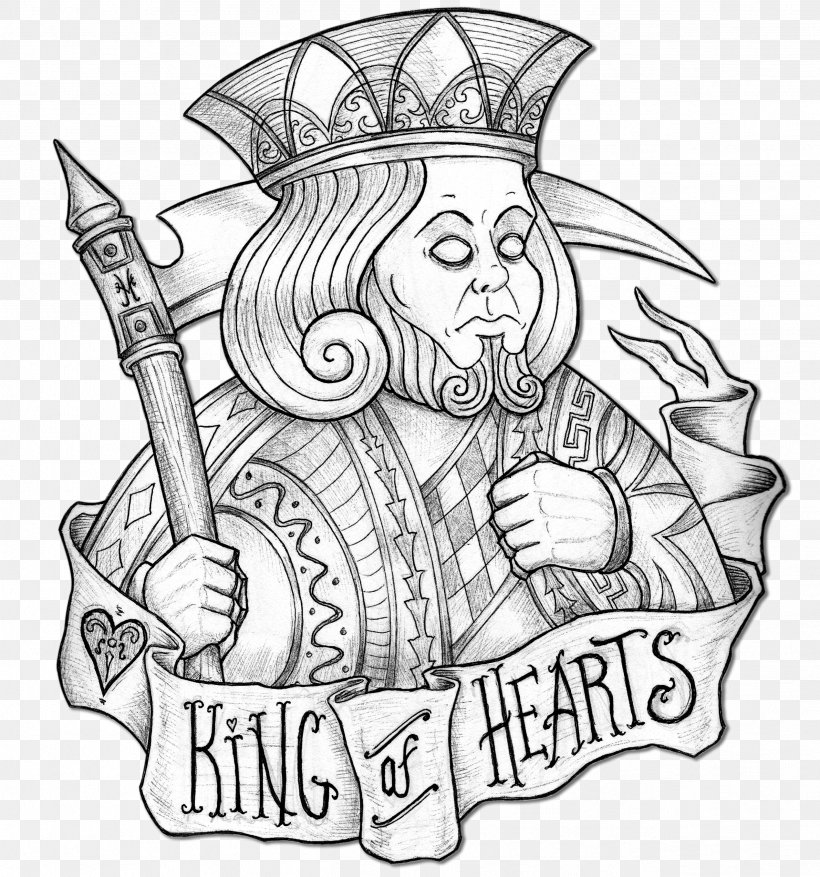 Drawing King Playing Card Line Art Clip Art, PNG, 2539x2717px, Drawing, Art, Artwork, Black And White, Coloring Book Download Free