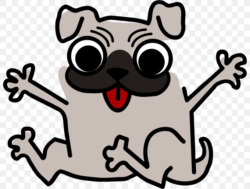 Pug Puppy Cat Funny Animal Clip Art, PNG, 800x621px, Pug, Artwork, Carnivoran, Cat, Cuteness Download Free
