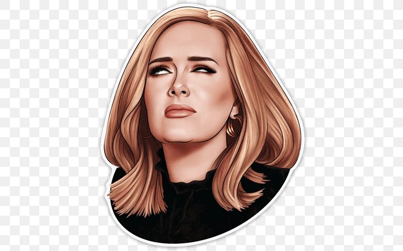 Adele Telegram Sticker Messaging Apps Eyebrow, PNG, 512x512px, Watercolor, Cartoon, Flower, Frame, Heart Download Free