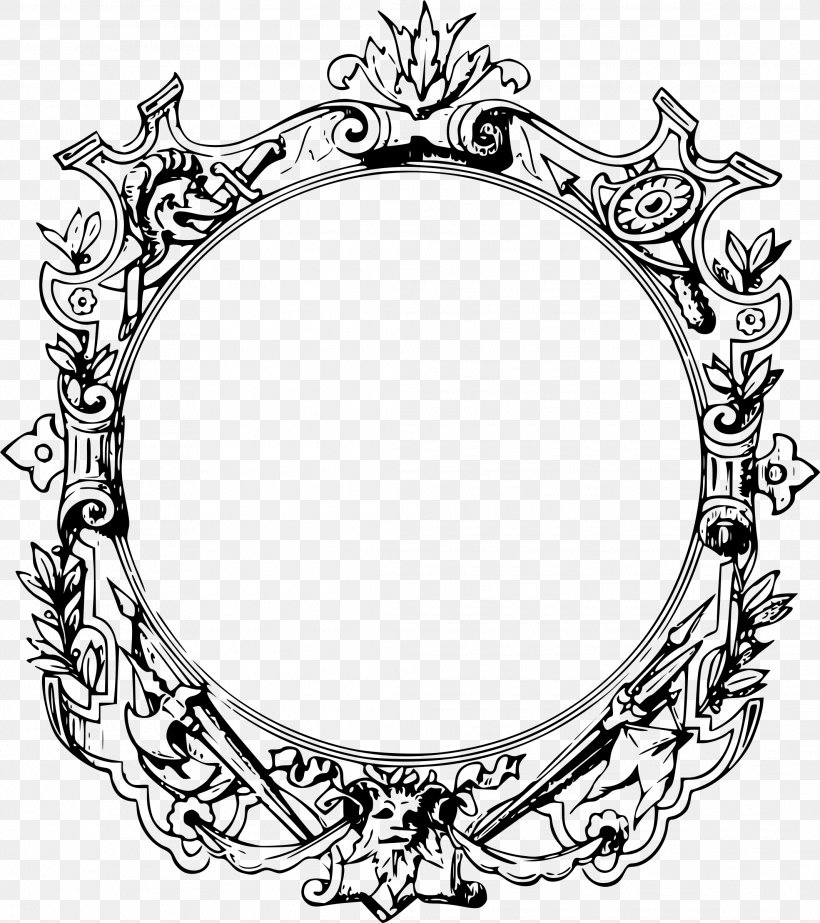 Picture Frames Ornament Clip Art, PNG, 2131x2400px, Picture Frames, Black And White, Body Jewelry, Decorative Arts, Drawing Download Free