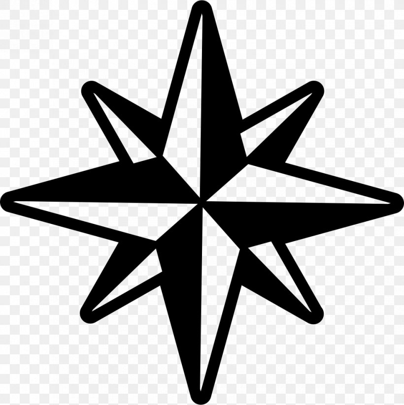 Compass Rose Wind Rose, PNG, 980x984px, Compass Rose, Black And White, Cardinal Direction, Compass, Navigation Download Free