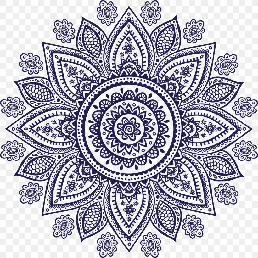Ornament Royalty-free Mehndi Clip Art, PNG, 2000x2000px, Ornament, Art, Black And White, Coloring Book, Drawing Download Free