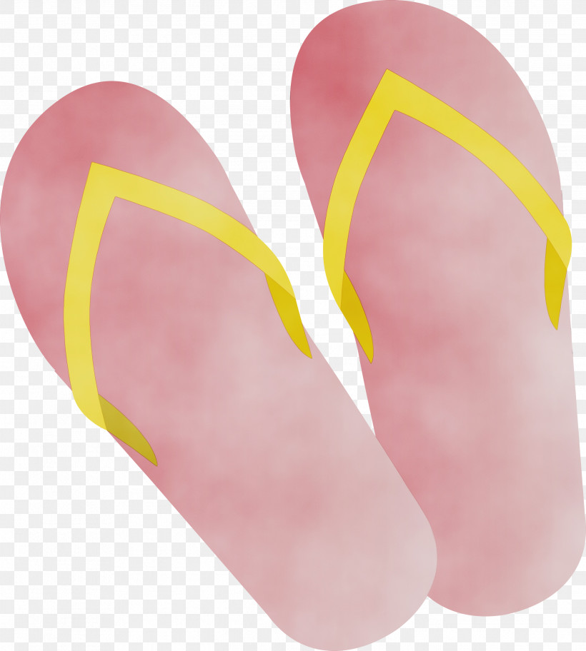 Flip-flops Slipper Shoe Yellow, PNG, 2696x2999px, Travel Elements, Flipflops, Paint, Shoe, Slipper Download Free